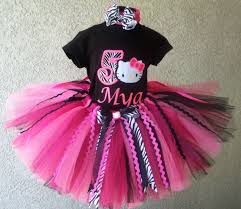1st Birthday Hello Kitty Birthday Dress For 1 Year Old Zebra Print Personalized Hello Kitty Birthday Tutu Sets Hello Kitty Tutu Hello Kitty Tutu Outfit Kid Birthday Outfits