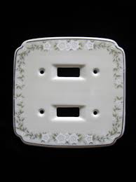 Porcelain Antique White Light Switch Cover Belwith Intl Floral Etsy Light Switch Covers Light Switch Plate Cover White Flowers