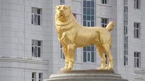 Friends from puppy hood length: Turkmenistan Leader Unveils Giant Gold Dog Statue Bbc News