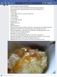 Eenvoudige Sago Poeding Recipes Food Cooking And Baking