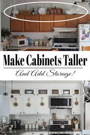 Tall Kitchen Cabinets How To Add Height The Honeycomb Home Diy Kitchen Renovation Tall Kitchen Cabinets Kitchen Diy Makeover