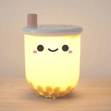 Pearl Boba Milk Tea Ambient Light Kawaii Bedroom Cute Night Lights Kawaii Room
