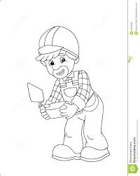 Color in this picture of a construction worker and others with our library of online coloring pages. The Coloring Plate Construction Worker Illustration For The Children Illustration 33253690 Megapixl