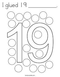 I Glued 19 Coloring Page Twisty Noodle Bible Activities For Kids Coloring Pages Numbers Preschool