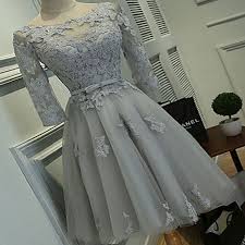 Grey Lace Tight Simple Lovely With Half Sleeve Elegant Homecoming Prom Gown Dress Bd00123 Homecoming Dresses Rochii Rochii Elegante