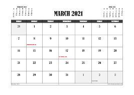 Printable calendars and planners august 2021. Free Printable March 2021 Calendar Canada