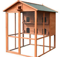 Aviario de madera grande para pájaros al aire libre con ...