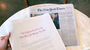 Prince harry issued a strongly worded statement denouncing the british tabloid press. Fridababy Asks Meghan Markle To Skip The Post Birth Photo Op In Full Page New York Times Ad