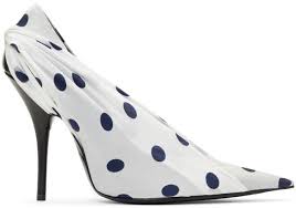 Black And White Polka Dot Heels Balenciaga White And Navy Polka Dots Heels Polka Dot Heels Heels Pumps Heels