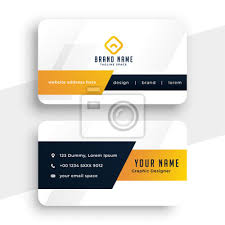 Select the print tab at the top of the dialog box and click view presets.; Abstract Modern Yellow Business Card Template Design Fototapete Fototapeten Weiss Pro Einzelne Myloview De