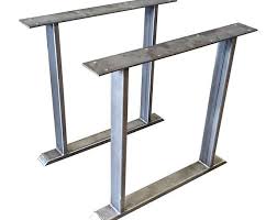 Counter Height 34 1 2 Tall Steel Trestle Table Legs With Etsy Table Legs Steel Table Base Metal Table Base