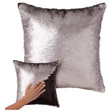 Cuscino moderno per panca e sedia. Bakaji Cuscino Paillettes Federa Effetto Sirena Doppio Colore Nero Silver 40x40 Divano Eprice