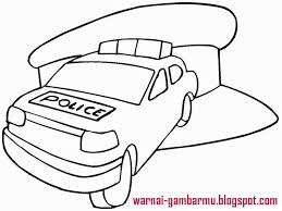 Gambar mewarnai tersebut meliputi mewarnai gambar pemandangan, alam semesta, alat berat. Gambar Mobil Polisi Untuk Mewarnai