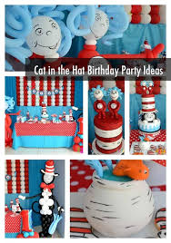 Cat In The Hat First Birthday Party Spaceships And Laser Beams Dr Seuss Party Ideas Dr Seuss Birthday Party First Birthday Parties