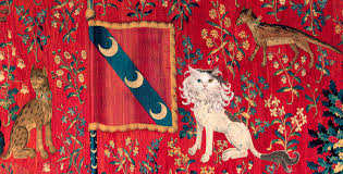 These lady with the unicorn tapestries are widely considered to be masterpieces of french medieval tapestry art. The Tale Of The Lady With The Cat In The Unicorn Hat