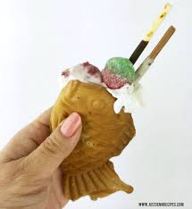 Strawberry Ice Cream and Nutella-Filled Matcha Taiyaki