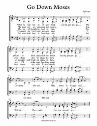 Free Choir Sheet Music Go Down Moses An African American Spiritual Key Of F G A And Bb Minor Enjoy Sheet Music Choir Music Bible School Songs