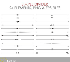 Simple Divider 24 Elements Eps Png Instant Download Etsy Text Dividers Divider Clipart Bullet Journal Dividers