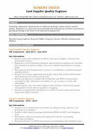 Supplier Quality Engineer Resume Samples Qwikresume