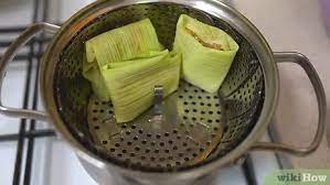 Let the tamales steam until the dough pulls away from the husks. 4 Ways To Cook Tamales Wikihow
