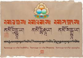 Homage to The Three Jewels - Illuminated Iconographic - Tashimannox.com  Tibetan Art and Calligraphy