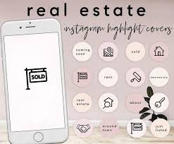 Real Estate Instagram Highlight Covers Etsy In 2020 Real Estate Fun Real Estate Icons Real Estate Gifts