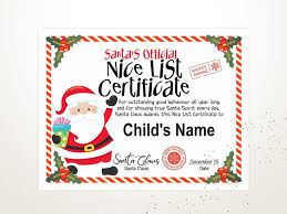 More than 100+ professional certificate deign samples. Printable Santa Nice List Nice Certificate Template Editable Etsy Cute766