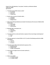 Explain why transcription only occurs in the nucleus of eukaryotes. Test 4 Dna Replication Transcription And Translation