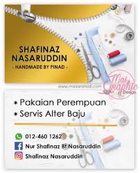 Andai kata saya mahu menjual tudung shawl. Design Dan Cetak Kad Nama Perniagaan Jahitan
