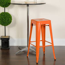 Trent Austin Design Lompoc Bar Counter Stool Seat Height Bar Stool 30 Seat Height Color Glossy Orange Bar Stools Flash Furniture Counter Stools