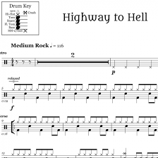 highway to hell ac dc drum sheet music