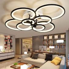 Online Shop Black White Finish Dimmable Rc Modern Led Ceiling Lights For Living Roo Remote Control Living Room Living Room Lighting Modern Led Ceiling Lights