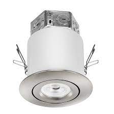 Decor lighting ceiling lights (1,014,051) recessed (15,980) shop by. Utilitech Pro Gimbal Trim Recessed Light Led 11 Watts 4 In Nickel 1 Pack 19277 001 Rona