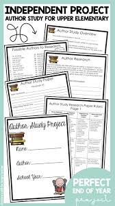 Author Study Independent Research Project For Upper Elementary End Of Year Project Author Studies Independent Project Upper Elementary