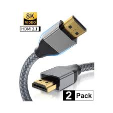 Shop online for hdmi cables at amazon.ae. 8k 60hz Hdmi Cable 10ft 2 Pack 48gbps 7680p Ultra High Speed Hdmi 2 1 Cord For Apple Tv Roku Samsung Qled Sony Best Buy Canada