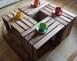 Crate coffee table wood crates unfinished coffee table. Crate Coffee Table Etsy