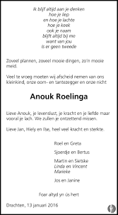 1.3 harmen cornelis stoeltje (stoelinga) is geboren in 1732 in de broek, zoon van cornelis (knelis) jans (zie 1) en frouck foockes. Anouk Roelinga 13 01 2016 Overlijdensbericht En Condoleances Mensenlinq Nl