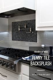 Dark Blue Multi Round Penny Porcelain Mosaic Floor And Decor Penny Tile Backsplash Blue Penny Tile Kitchen Backsplash Trends