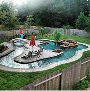 Lazy Rivers For Small Backyards My Own Lil Lazy River Backyard Pool Landscaping Backyard Pool Small Backyard Pools