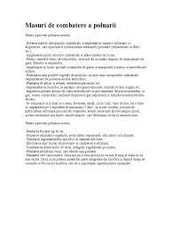 Printre cauzele poluarii aerului se numara o serie de activitati precum: Masuri De Combatere A Poluarii Pdf