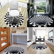 Black And White Illusion Rug 50 Off Vortex Illusion Rug Qgearstore In 2020 Cool Illusions Soft Carpet House Styles