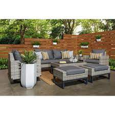 Rst Brands Milo Grey 7 Piece Wicker Motion Patio Deep Seating Conversation Set With Sunbrella Charcoal Grey Cushions Op Pess7m Milo G Chr K The Home Depot Sunbrella Sofa Deep Seating Conversation Set Patio