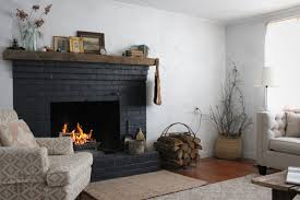 You can also use the same brick paint on the wood surface of the mantle. Life At Home Painted Brick Fireplaces Black Brick Fireplace Painted Brick Fireplace