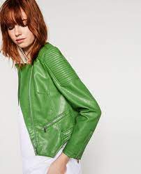 Faux Leather Jacket View All Woman New In Faux Leather Jackets Green Faux Leather Jacket Outerwear Women