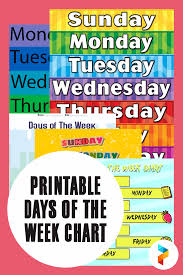 Free printable days of the week chart and worksheets for kids parents and teachers constantly worry about how to teach the days of the week to their children. 7 Best Printable Days Of The Week Chart Printablee Com