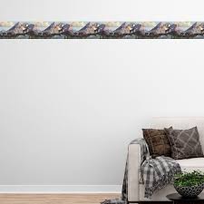 High quality border wall gifts and merchandise. Millwood Pines Peel And Stick Wallpaper Border Nature Brown Purple White Deer Bear Mountains Wall Border Retro Design 15 Ft X 7 In Self Adhesive Wayfair