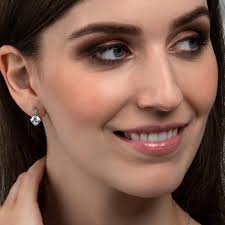 Sterling Silver 925 Drop Earrings Bezel Set 3 CZ Dangle Pierced Elegant  ChicSilver 3-Pair Sterling