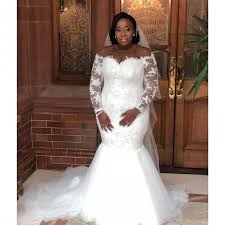 Check out our plus size mermaid dress selection for the very best in unique or custom, handmade pieces from our dresses shops. Plus Size Mermaid Wedding Dresses Off The Shoulder Lace Sheer Long Sleeves Bridal Gowns Tulle Floor Length South African Wedding Vestidos Latest Wedding Dresses 2015 Mermaid Style Wedding Gowns From Magicglasses 147 74