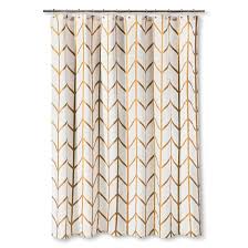Glam Up Your Bathroom With The Threshold Shower Curtain With A Striking Gold Chevron Pattern Modern Shower Curtains Unique Shower Curtain White Shower Curtain