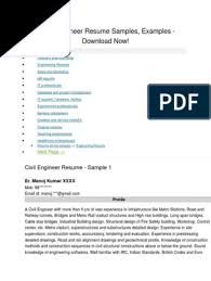 Example resume objectives for environmental engineers. 9 Civil Engineer Resume Samples Docx Tunnel Rapid Transit